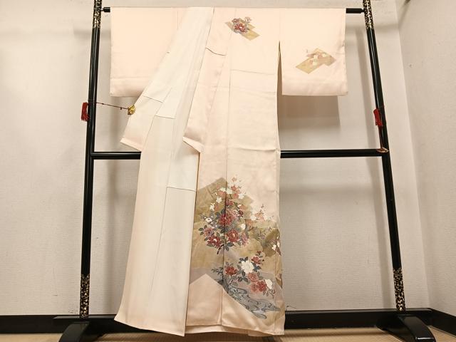 平和屋着物●訪問着 草花文 正絹 逸品 AABI7322ph