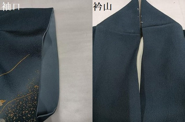 平和屋着物●訪問着 駒刺繍 草花文 暈し染め 金銀彩 正絹 逸品 AABI7328ph