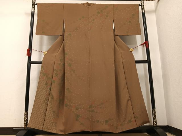 平和屋着物●訪問着 草花文 正絹 逸品 AABI7329ph