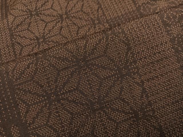 平和屋着物●上質な紬 麻の葉文様 正絹 逸品 AABI7334ph