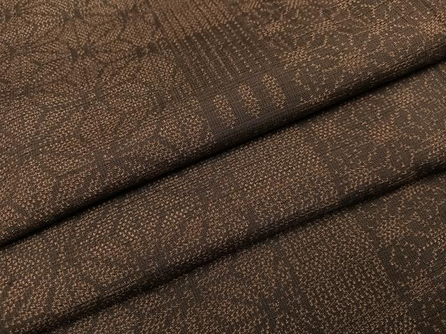 平和屋着物●上質な紬 麻の葉文様 正絹 逸品 AABI7334ph