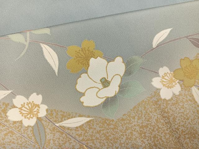 平和屋着物●訪問着 駒刺繍 几帳花文 暈し染め 金彩 正絹 逸品 AABI7343ph