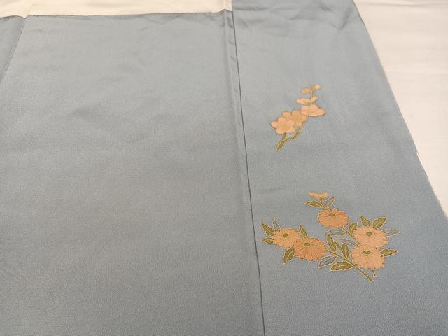 平和屋着物●訪問着 駒刺繍 几帳花文 暈し染め 金彩 正絹 逸品 AABI7343ph