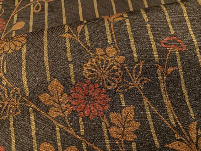 平和屋着物●訪問着 刺繍 草花舞蝶文 暈し染め 正絹 逸品 AABI7344ph