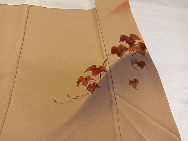平和屋着物●訪問着 手描き 遠山蔦の葉文 暈し染め 金彩 正絹 逸品 未使用 AABI7345ph