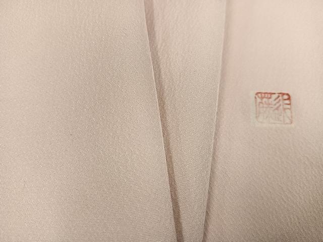平和屋着物●上質な色無地 作家物 薄香色 正絹 逸品 AABI7348ph