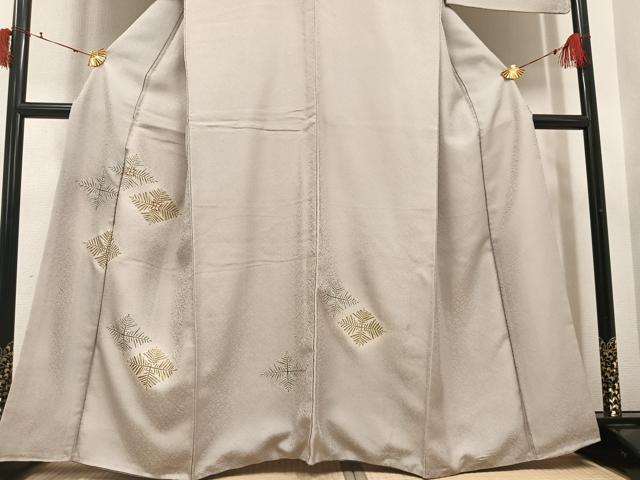 平和屋着物●訪問着 友禅 駒刺繍 松菱文 暈し染め 金彩 正絹 逸品 AABI7354ph