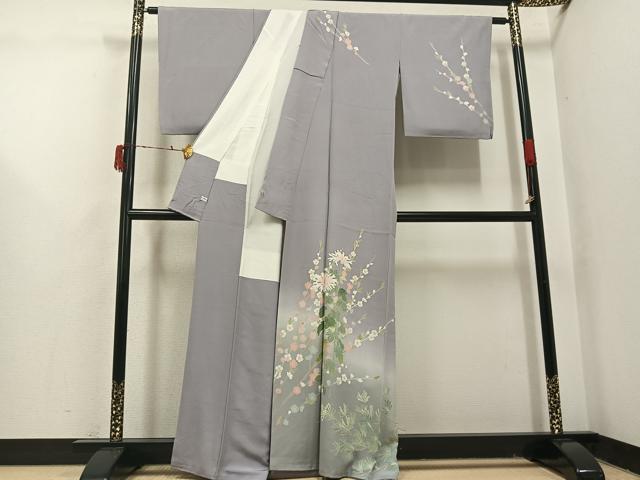 平和屋着物●宝生富美子 訪問着 友禅 梅松文 暈し染め 正絹 逸品 AABI7355ph