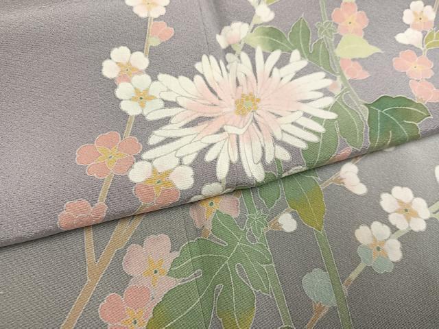 平和屋着物●宝生富美子 訪問着 友禅 梅松文 暈し染め 正絹 逸品 AABI7355ph