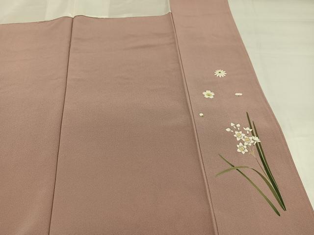 平和屋着物●京加賀友禅 松本健一 訪問着 草花文 暈し染め 正絹 逸品 AABI7358ph