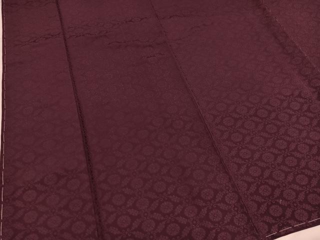 平和屋着物●山田高蔵 工房高蔵 お召 小葵文綾唐衣 色無地 煤竹色 反端付き 正絹 逸品 未使用 AABI7359ph