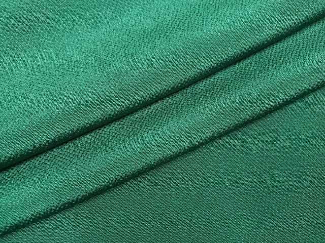 平和屋着物●上質な色無地 木賊色 鬼しぼ縮緬 正絹 逸品 AABI7366ph