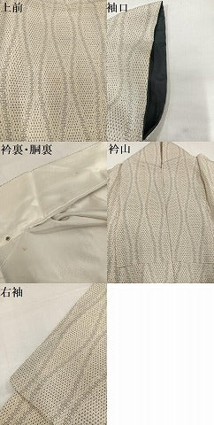 平和屋着物●白鷹お召 110亀甲 立涌文 正絹 逸品 AABI7376ph