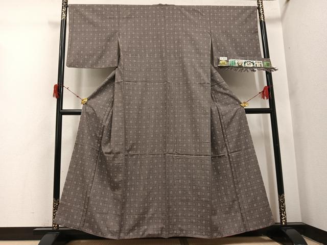 平和屋着物●結城紬 奥順 はたおり娘 手緒里 証紙付き 正絹 逸品 AABI7378ph