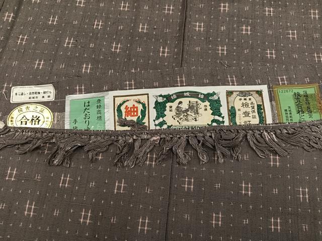 平和屋着物●結城紬 奥順 はたおり娘 手緒里 証紙付き 正絹 逸品 AABI7378ph