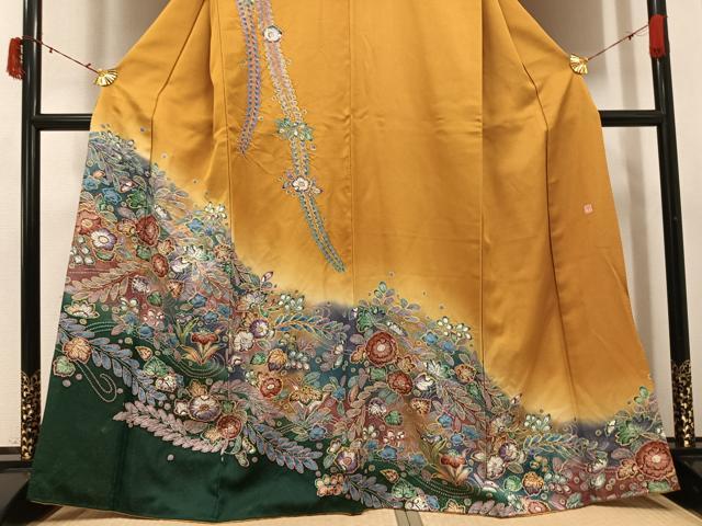 平和屋着物●染色作家 林淳一 訪問着 辻が花 絞り 暈し染め 金彩 正絹 逸品 AABI7389ph