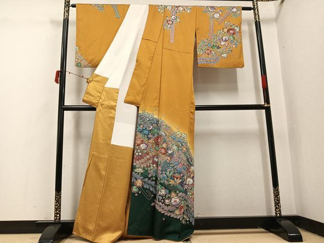 平和屋着物●染色作家 林淳一 訪問着 辻が花 絞り 暈し染め 金彩 正絹 逸品 AABI7389ph