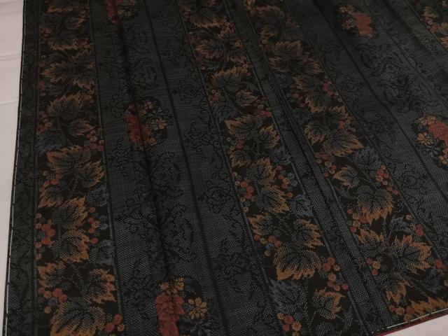 平和屋着物●本場大島紬 古代染色純泥染 一元7マルキ 草花間道 証紙付き 正絹 逸品 未使用 AABI7391ph