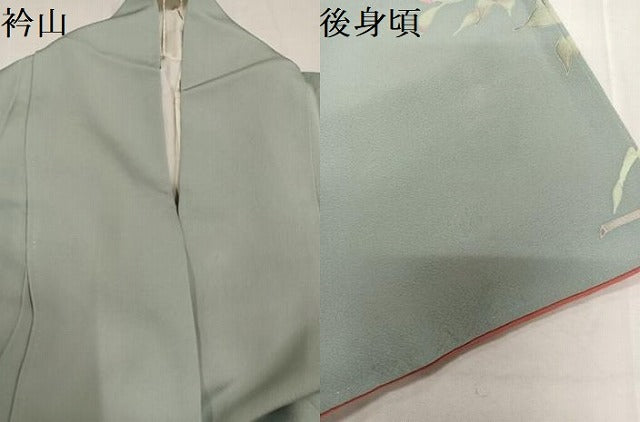 平和屋着物●本加賀友禅作家 岡本幸治 訪問着 枝花文 正絹 逸品 AABI7397ph