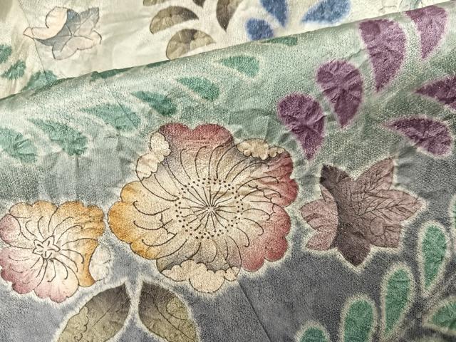 平和屋着物●訪問着 作家物 辻が花 絞り 暈し染め 銀通し地 正絹 逸品 AABI7399ph