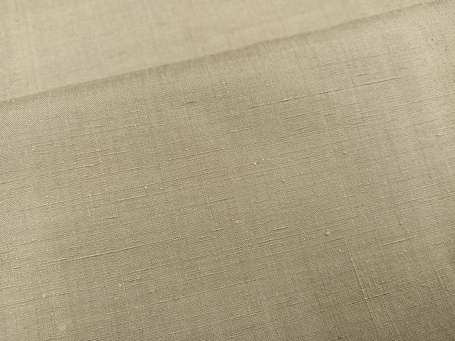 平和屋着物●上質な紬 色無地 白橡色 正絹 逸品 AABI7401ph