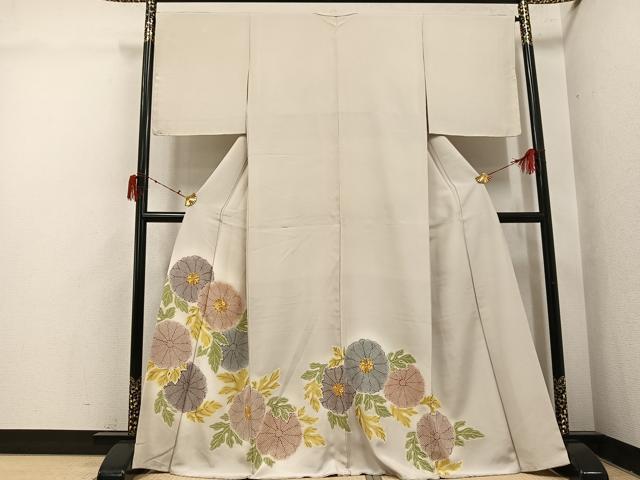 平和屋着物●豪華色留袖 駒刺繍 菊 暈し染め 金彩 正絹 逸品 AABI7413ph