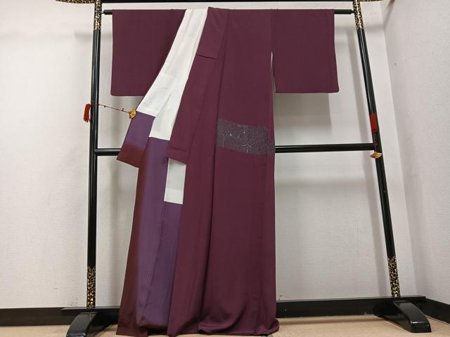 平和屋着物●江戸小紋 極小角通し 正絹 逸品 AABI7415ph