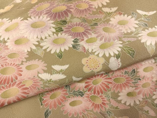 平和屋着物●訪問着 友禅 作家物 枝花文 暈し染め 正絹 逸品 AABI7421ph