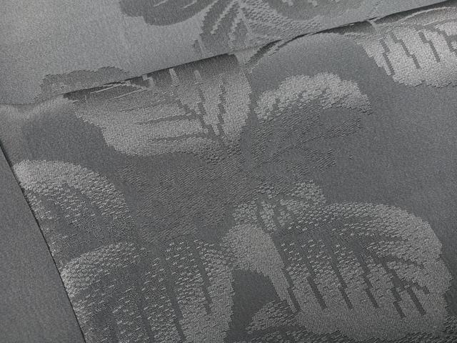 平和屋着物●上質な色無地 草花地紋 灰色 大丸扱い 正絹 逸品 未使用 AABI7426ph
