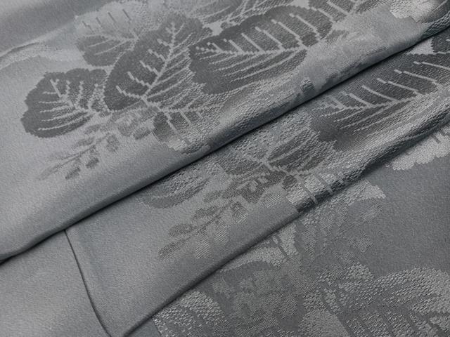 平和屋着物●上質な色無地 草花地紋 灰色 大丸扱い 正絹 逸品 未使用 AABI7426ph