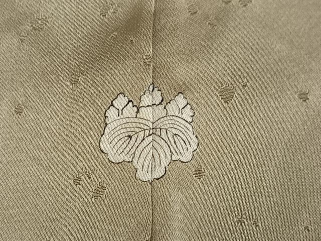 平和屋着物●上質な色無地 霞地紋 利休白茶色 正絹 逸品 未使用 AABI7432ph
