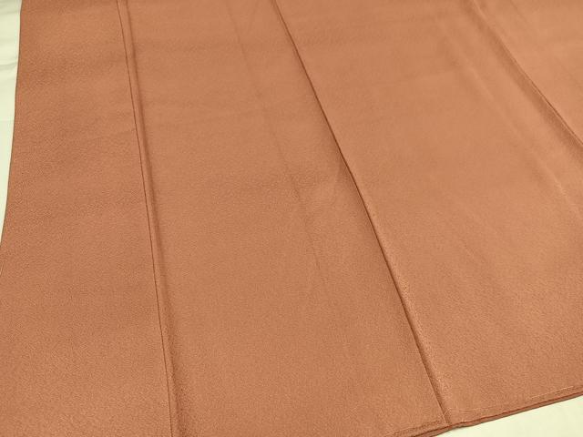 平和屋着物●上質な色無地 ときがら茶色 正絹 逸品 未使用 AABI7435ph