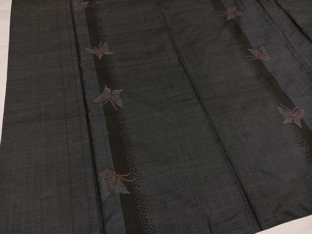 平和屋着物●藍造り国選定無形文化財 藍師・佐藤昭人 本場大島紬 古代染色純泥染め 舞蝶間道 有村栄男作 証紙付き 正絹 逸品 AABI7437ph