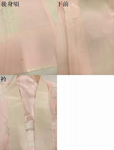平和屋着物●振袖用長襦袢 無双仕立て 花地紋 暈し染め 正絹 逸品 AABI7439ph