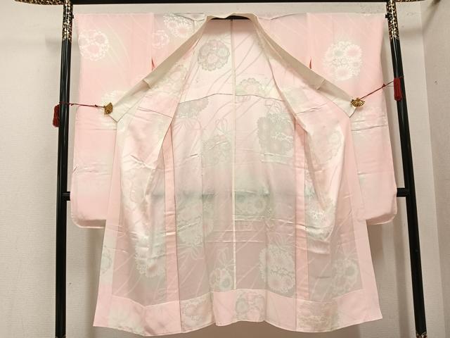 平和屋着物●振袖用長襦袢 無双仕立て 花地紋 暈し染め 正絹 逸品 AABI7439ph