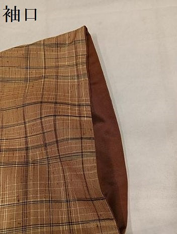平和屋着物●上質な紬 格子 正絹 逸品 AABI7443ph