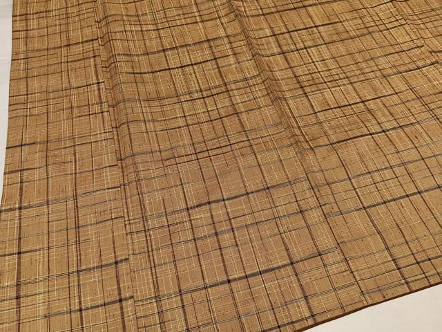 平和屋着物●上質な紬 格子 正絹 逸品 AABI7443ph