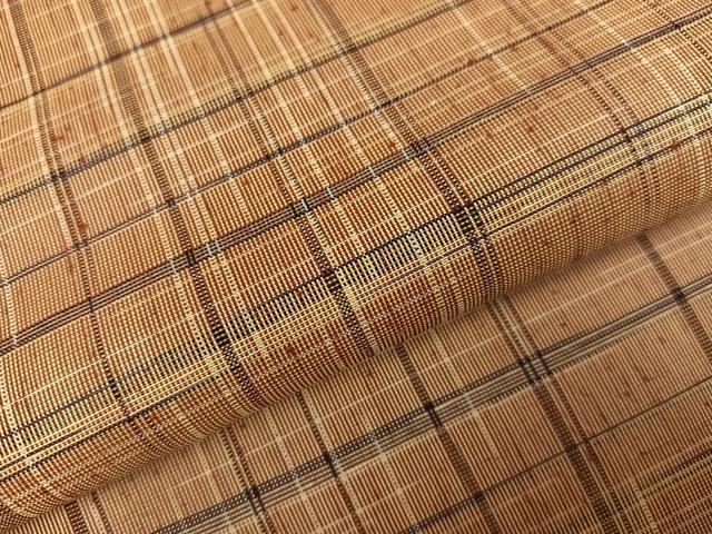 平和屋着物●上質な紬 格子 正絹 逸品 AABI7443ph
