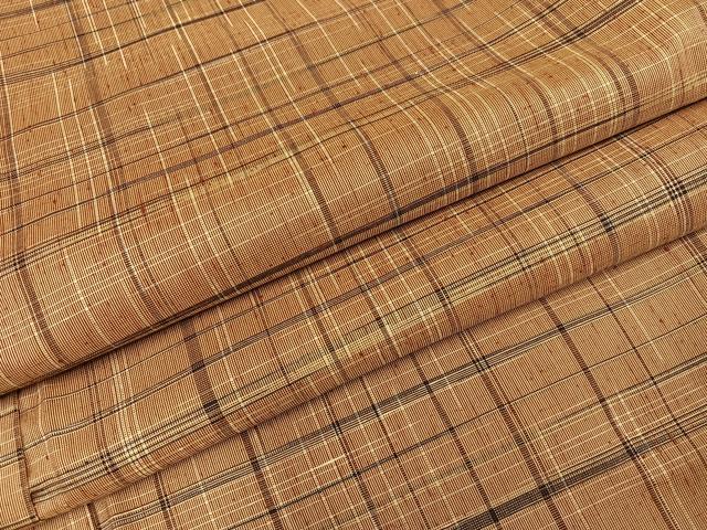 平和屋着物●上質な紬 格子 正絹 逸品 AABI7443ph
