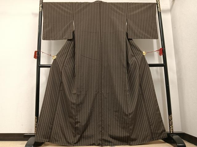 平和屋着物●上質な紬 間道 正絹 逸品 未使用 AABI7449ph