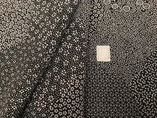 平和屋着物●江戸小紋 作家物 寄せ小紋柄 黒地 正絹 逸品 未使用 AABI7451ph