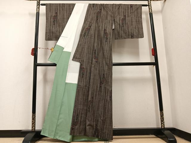 平和屋着物●本場大島紬 一元7マルキ 花間道 正絹 逸品 AABI7457ph