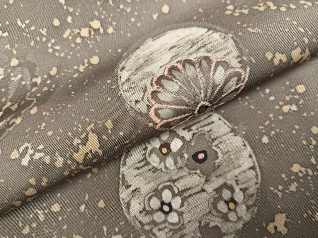 平和屋着物●上質な小紋 ろうけつ染 地紋起こし 草花文 正絹 逸品 AABI7458ph
