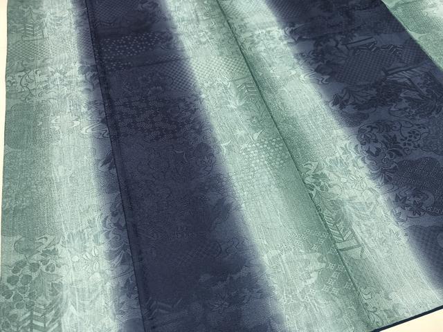 平和屋着物●上質な小紋 更紗草花地紋 暈し染め 胴抜き仕立て 正絹 逸品 AABI7466ph