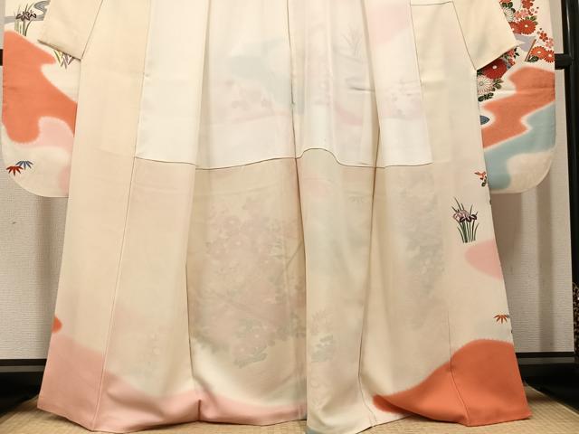 平和屋着物●豪華振袖 駒刺繍 草花冊子文 暈し染め 金彩 正絹 逸品 AABI7468ph