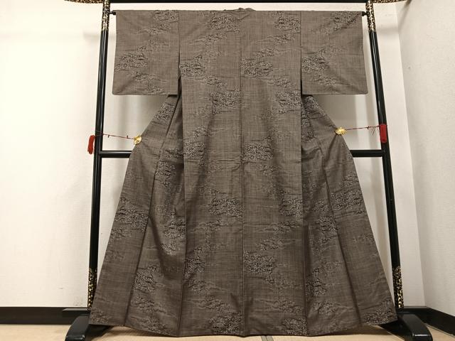 平和屋着物●本場大島紬 カタス9マルキ 風景草木文 正絹 逸品 AABI7472ph