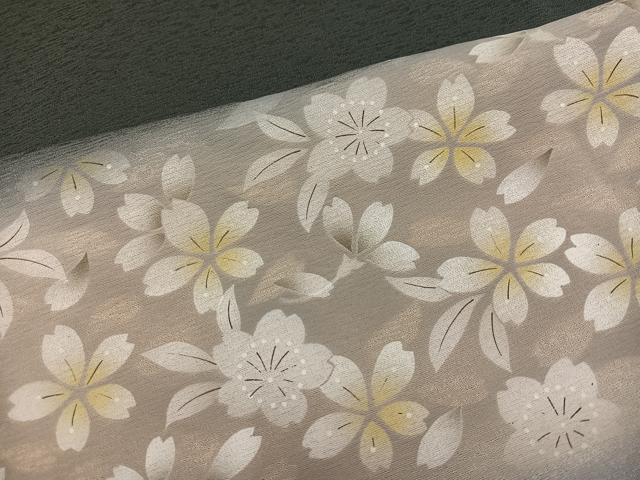 平和屋着物●訪問着 舞桜文 暈し染め 金彩 正絹 逸品 AABI7473ph