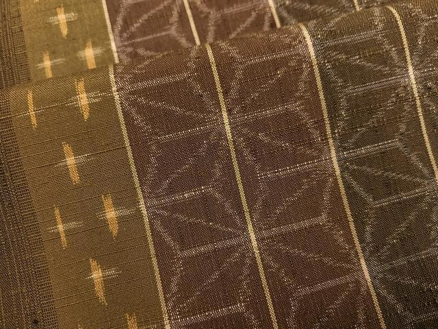 平和屋着物●上質な紬 麻の葉間道 正絹 逸品 AABI7474ph