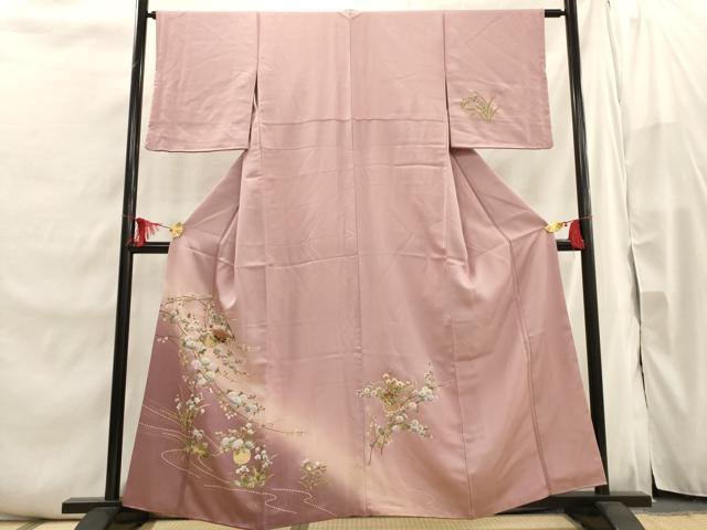 平和屋着物■訪問着 枝花文 暈し染め 金彩 正絹 逸品 AABI7492br
