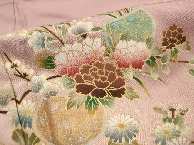 平和屋着物■訪問着 枝花文 暈し染め 金彩 正絹 逸品 AABI7492br